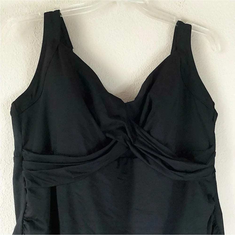 LANDS' END Plus Size Tankini Swim Top Underwire UPF 50+ 18DDD TOP ONLY Resort